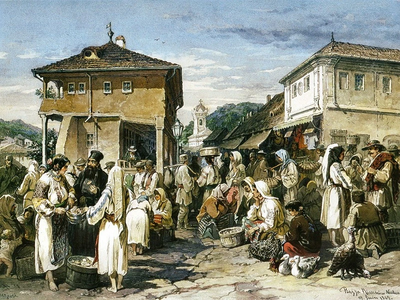 1816-Amedeo Preziosi - Mercato di Râmnicu Vâlcea